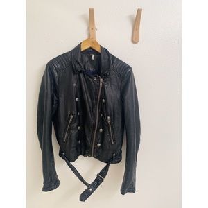 Free People Vegan Leather Motorcycle Jacket